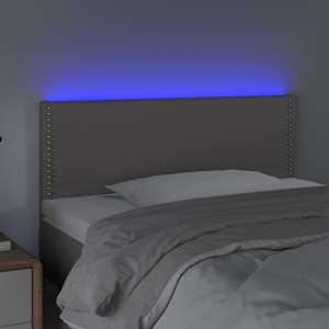 Čelo postele s LED šedé 100x5x78/88 cm umělá kůže - obrázek 3
