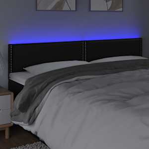 Čelo postele s LED černé 180x5x78/88 cm umělá kůže - obrázek 3