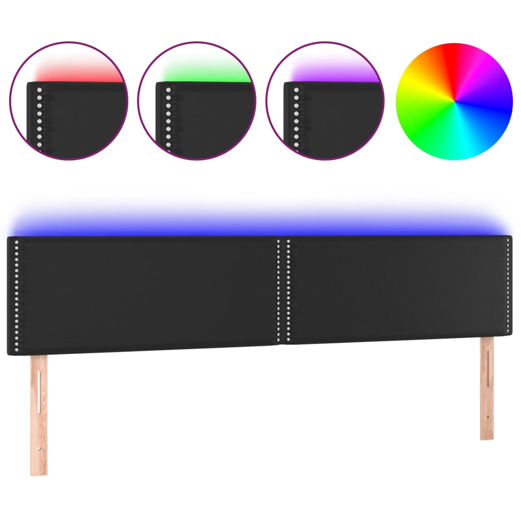 vidaXL ÄŚelo postele s LED ÄŤernĂ© 200x5x78/88 cm umÄ›lĂˇ kĹŻĹľe
