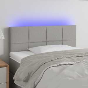 Čelo postele s LED světle šedé 80 x 5 x 78/88 cm textil - obrázek 1