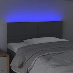 Čelo postele s LED tmavě šedé 80 x 5 x 78/88 cm textil - obrázek 3