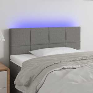 Čelo postele s LED tmavě šedé 80 x 5 x 78/88 cm textil - obrázek 1