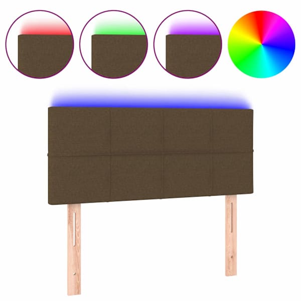 vidaXL LED-voodipeats, tumepruun, 80x5x78/88 cm, kangas