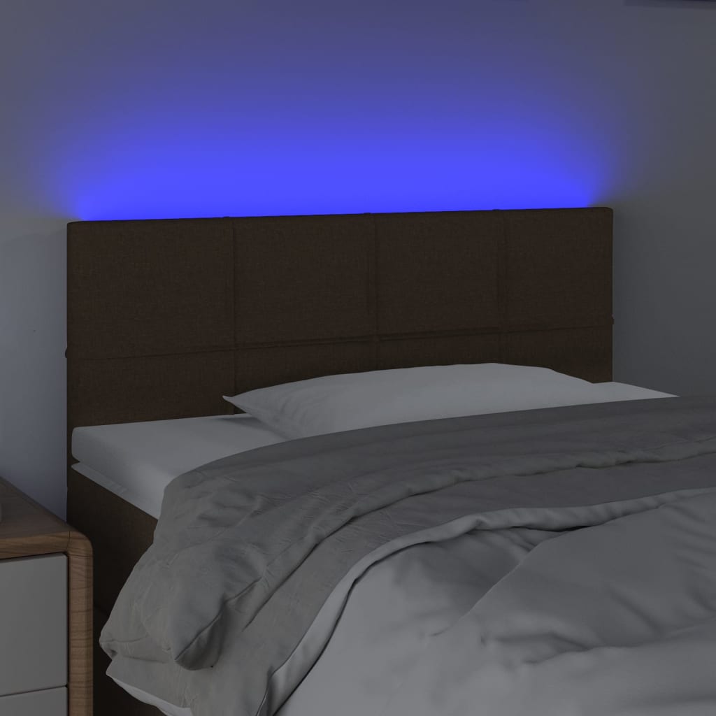 vidaXL Hoofdbord LED 80x5x78/88 cm stof donkerbruin afbeelding