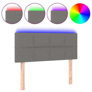 vidaXL LED-voodipeats, tumehall, 90x5x78/88 cm, kangas