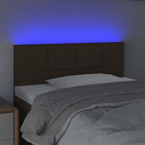 Čelo postele s LED tmavě hnědé 90x5x78/88 cm textil - obrázek 3