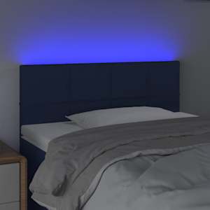 Čelo postele s LED modré 90x5x78/88 cm textil - obrázek 3