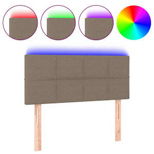 vidaXL LED-voodipeats, pruunikashall, 100x5x78/88 cm, kangas
