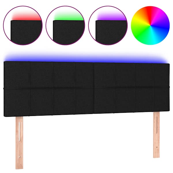 vidaXL LED-voodipeats, must, 144x5x78/88 cm, kangas