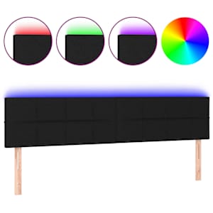 vidaXL LED-voodipeats, must, 160x5x78/88 cm, kangas