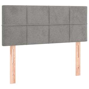 Čelo postele s LED světle šedé 80 x 5 x 78/88 cm samet - obrázek 4