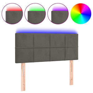 vidaXL LED-voodipeats, tumehall, 90x5x78/88 cm, samet