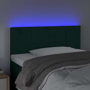 Čelo postele s LED tmavě zelené 100x5x78/88 cm samet - obrázek 3