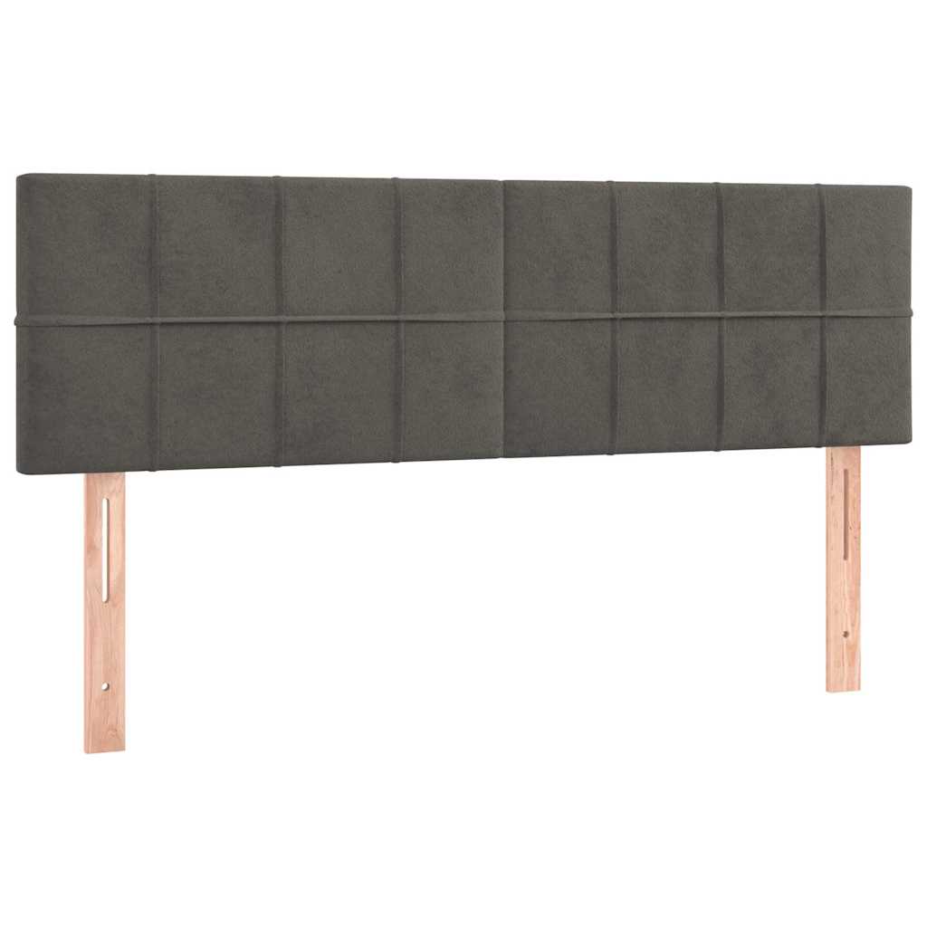 vidaXL Hoofdbord LED 144x5x78/88 cm fluweel donkergrijs grijs, foto 4
