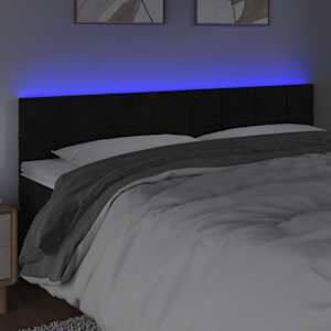 vidaXL LED Headboard Black 160 cm Velvet