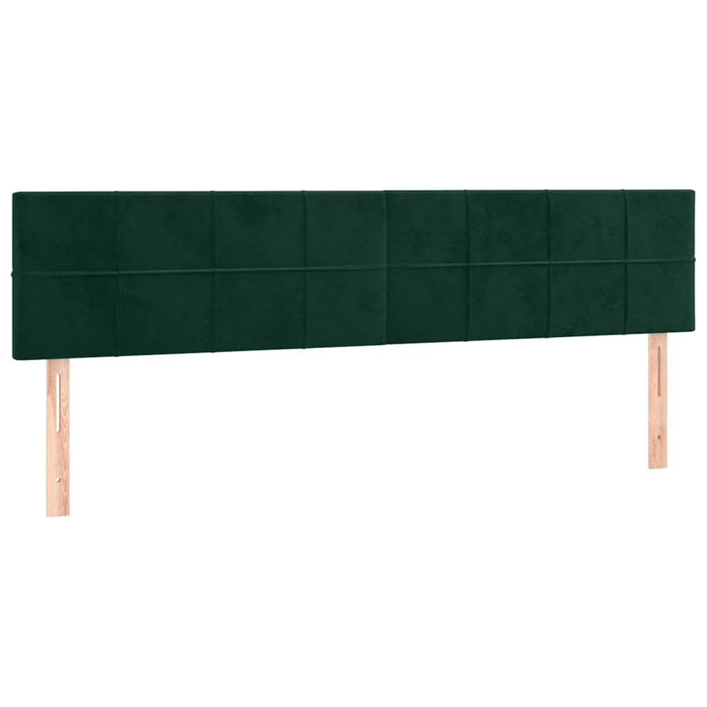 vidaXL Hoofdbord LED 160x5x78/88 cm fluweel donkergroen groen, foto 4