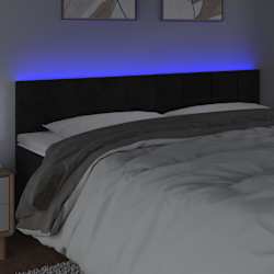 vidaXL Hoofdbord LED 180x5x78/88 cm fluweel zwart