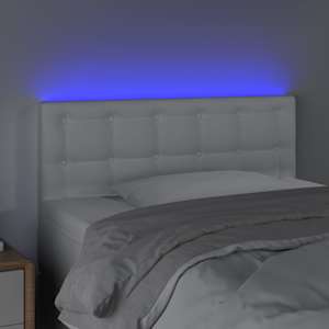 Čelo postele s LED bílé 80 x 5 x 78/88 cm umělá kůže - obrázek 3