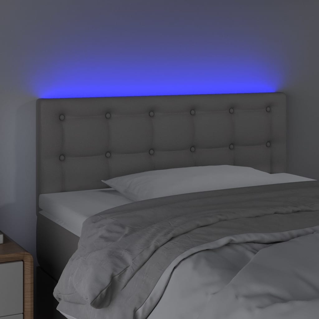vidaXL Hoofdbord LED 80x5x78/88 cm kunstleer grijs afbeelding