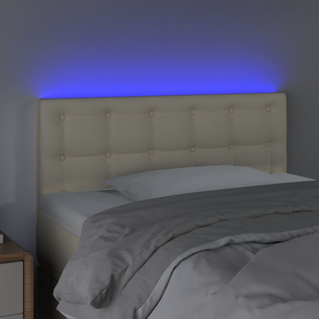 Thumbnail - vidaXL LED Kopfteil Creme 100x5x78/88 cm Kunstleder