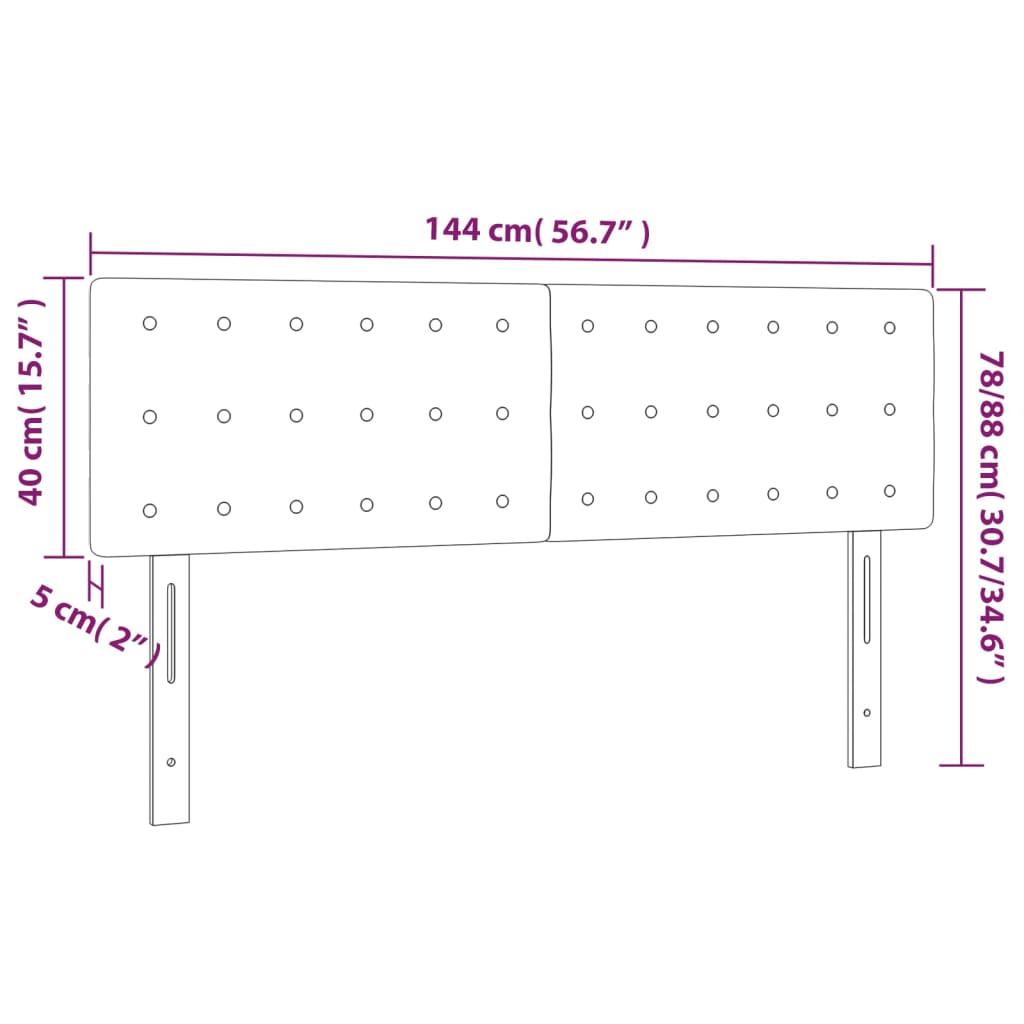 szürke műbőr LED-es fejtámla 144 x 5 x 78/88 cm