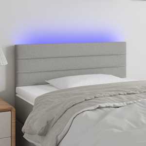 Čelo postele s LED světle šedé 80 x 5 x 78/88 cm textil - obrázek 1