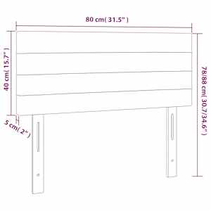 Čelo postele s LED černé 80 x 5 x 78/88 cm textil - obrázek 6