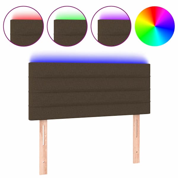 vidaXL LED-voodipeats, tumepruun, 80x5x78/88 cm, kangas