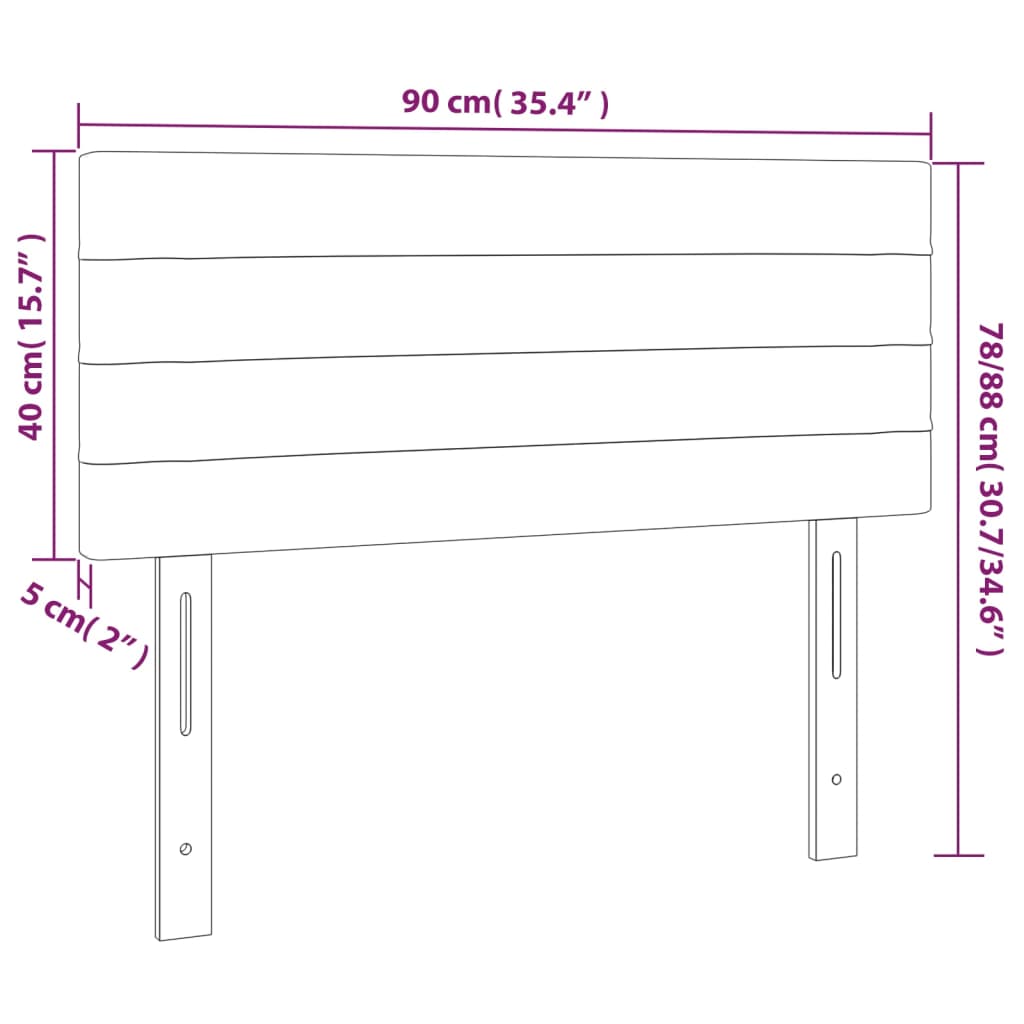 LED posteljno vzglavje krem 90x5x78/88 cm blago