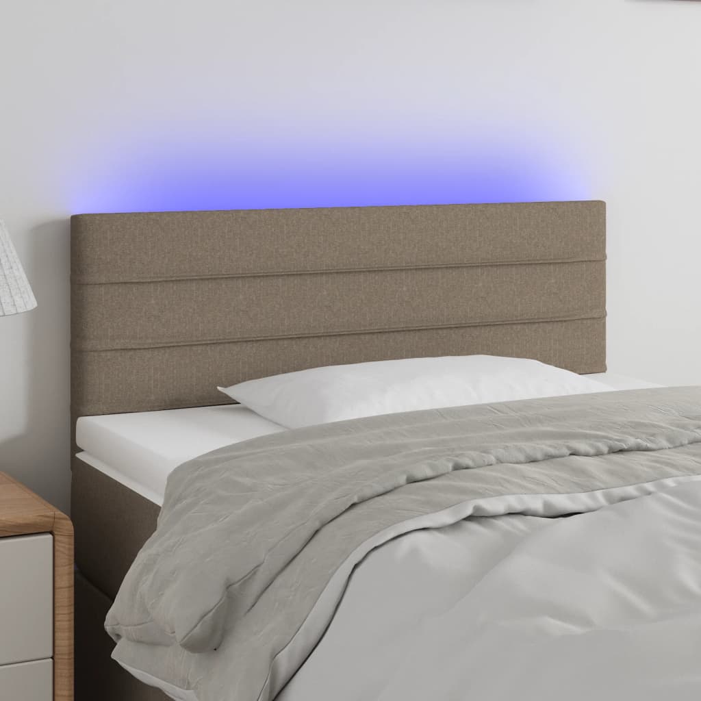 vida XL LED Kopfteil Taupe 100x 5x 78/88 cm Stoff