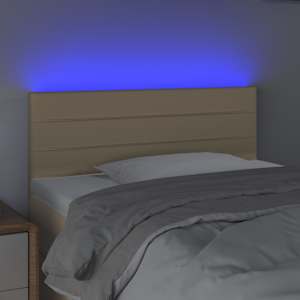Čelo postele s LED krémové 100x5x78/88 cm textil - obrázek 3