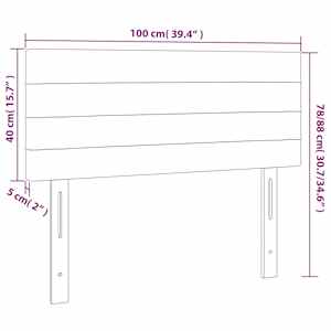 Čelo postele s LED krémové 100x5x78/88 cm textil - obrázek 6