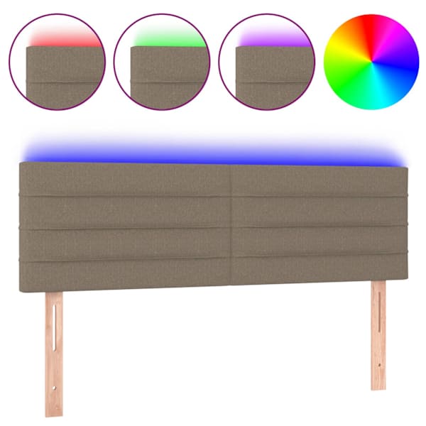vidaXL LED-voodipeats, pruunikashall, 144x5x78/88 cm, kangas