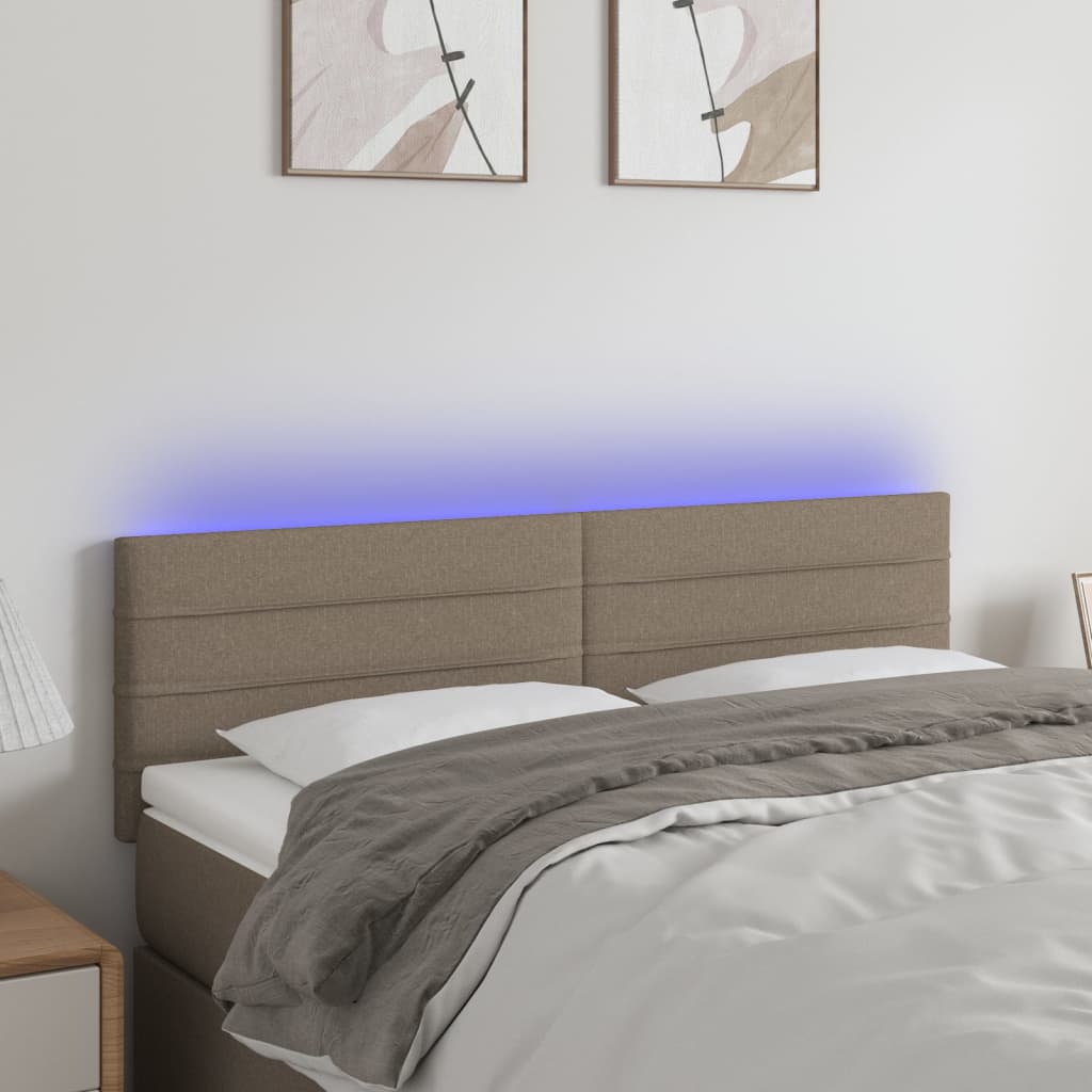 vida XL LED Kopfteil Taupe 144x 5x 78/88 cm Stoff