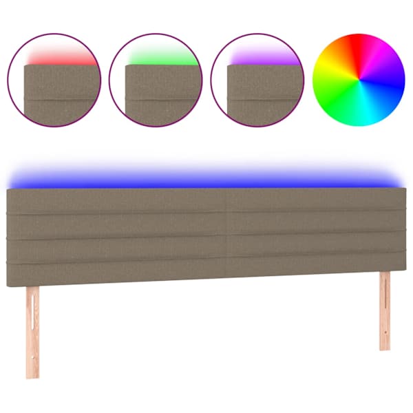 vidaXL LED-voodipeats, pruunikashall, 160x5x78/88 cm, kangas