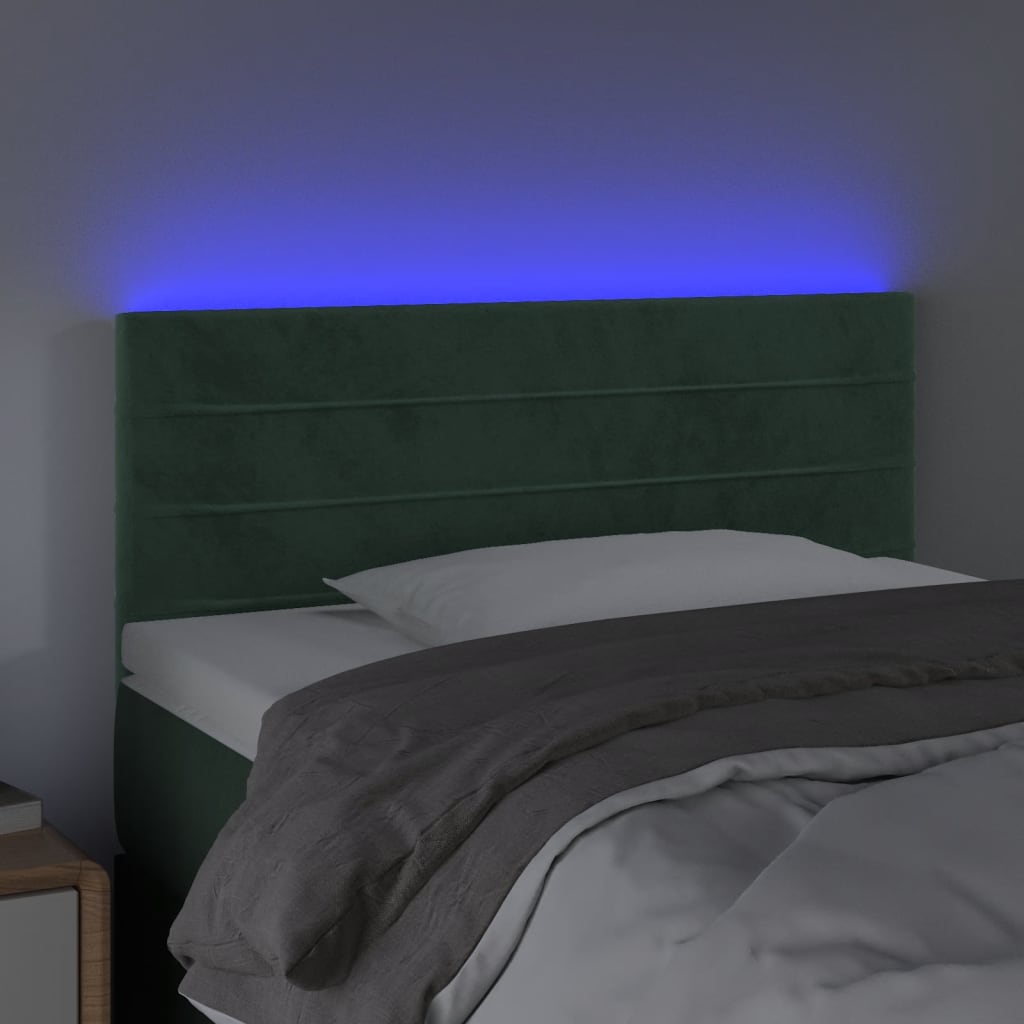 Thumbnail - vidaXL LED Kopfteil Dunkelgrün 80x5x78/88 cm Samt
