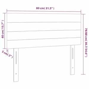 Čelo postele s LED tmavě modré 80 x 5 x 78/88 cm samet - obrázek 7