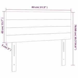 Čelo postele s LED růžové 80 x 5 x 78/88 cm samet - obrázek 6