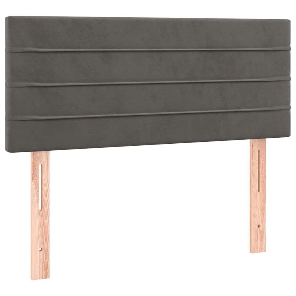 vidaXL Hoofdbord LED 100x5x78/88 cm fluweel donkergrijs grijs, foto 4