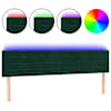 vidaXL LED-voodipeats, tumeroheline, 160x5x78/88 cm, samet