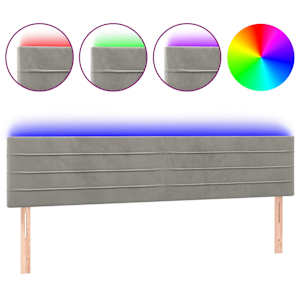 vidaXL LED-voodipeats, helehall, 180x5x78/88 cm, samet
