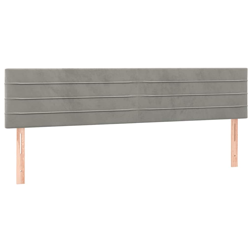 vidaXL Hoofdbord LED 180x5x78/88 cm fluweel lichtgrijs grijs, foto 4
