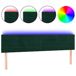 vidaXL LED-voodipeats, tumeroheline, 180x5x78/88 cm, samet