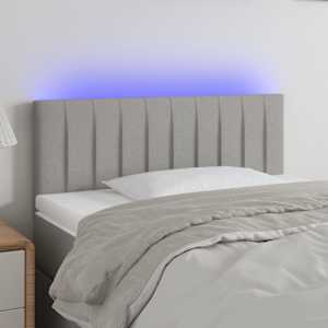 Čelo postele s LED světle šedé 80 x 5 x 78/88 cm textil - obrázek 1