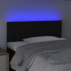 Čelo postele s LED černé 80 x 5 x 78/88 cm textil - obrázek 3