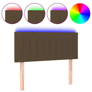 vidaXL LED-voodipeats, tumepruun, 80x5x78/88 cm, kangas