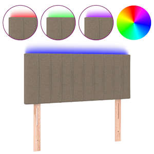 Čelo postele s LED taupe 80 x 5 x 78/88 cm textil - obrázek 2