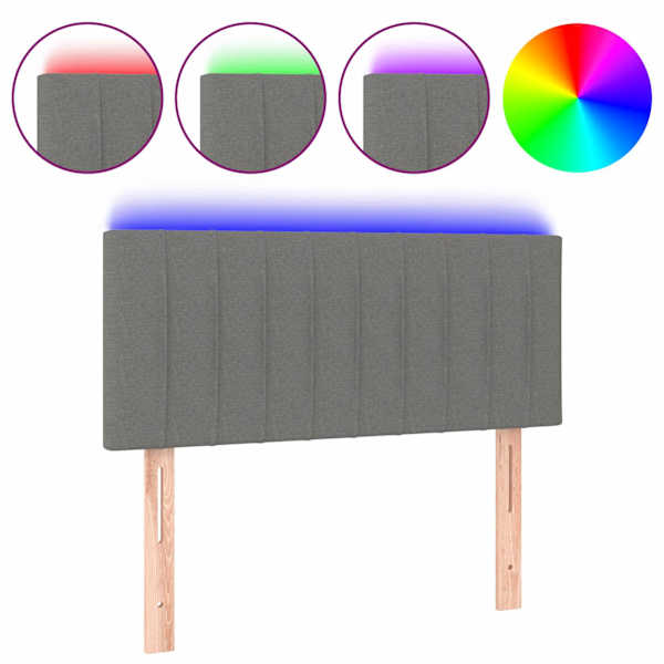 vidaXL LED-voodipeats, tumehall, 90x5x78/88 cm, kangas