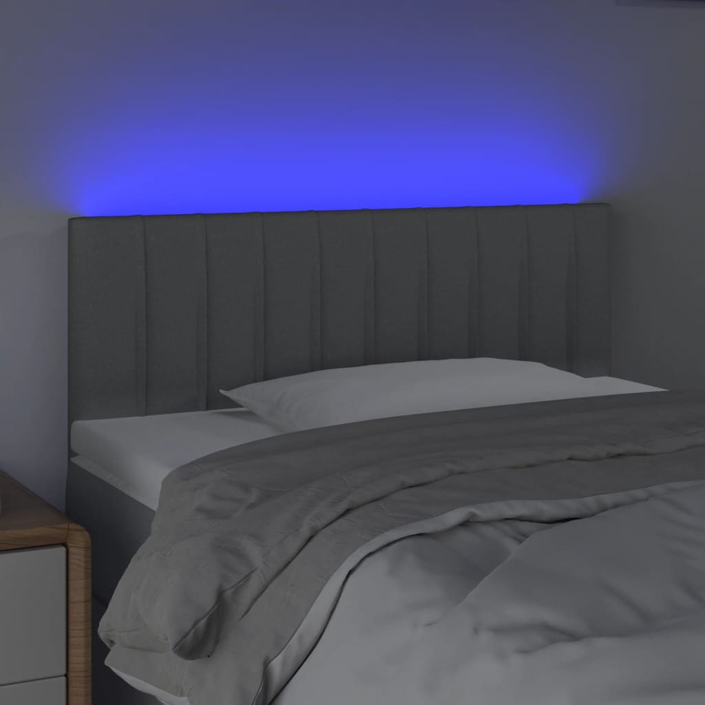 Thumbnail - vidaXL LED Kopfteil Hellgrau 100x5x78/88 cm Stoff