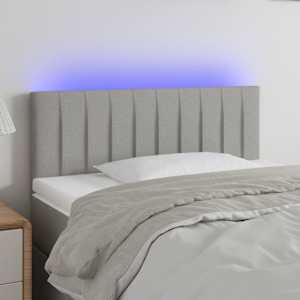 Čelo postele s LED světle šedé 100 x 5 x 78/88 cm textil - obrázek 1